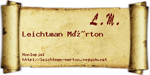 Leichtman Márton névjegykártya