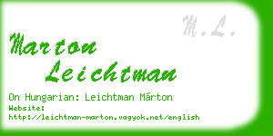 marton leichtman business card
